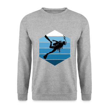 Diver Scuba Diver Diver Diving Scuba Diver - Unisex Sweatshirt - salt & pepper - Front - Alina (178cm) & Michal (187cm)