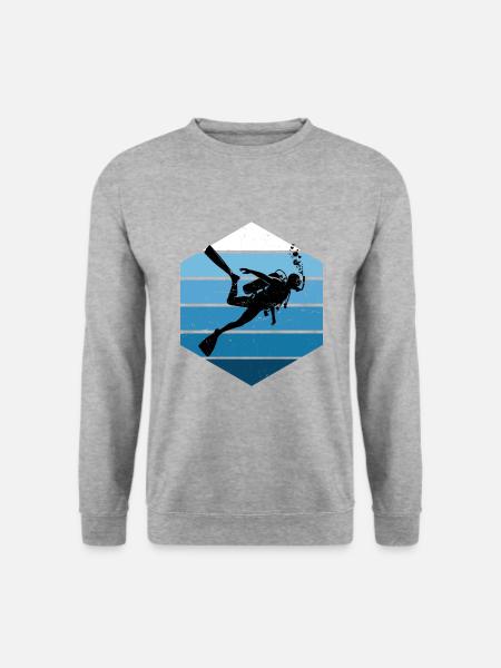 Taucher Scuba Taucher Diver Tauchen Scuba Diver - Unisex Pullover - Weißgrau meliert