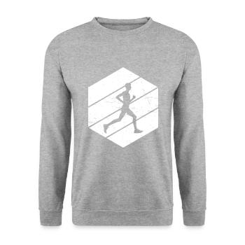 Course à pied Course à pied Jogging femme Course de fond - Sweat-shirt Unisexe - gris chiné - Devant - Alina (178cm) & Michal (187cm)