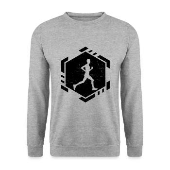 Jogging de course Femmes Course à pied Hommes Jogging - Sweat-shirt Unisexe - gris chiné - Devant - Alina (178cm) & Michal (187cm)