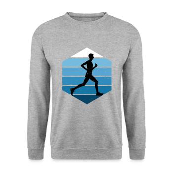 Course à pied, Course à pied, Jogging, Fitness, Jogging, Cross Country - Sweat-shirt Unisexe - gris chiné - Devant - Alina (178cm) & Michal (187cm)