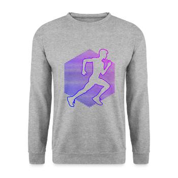 Running Women's Race Men's Jogging Cross Country Ru - Unisex Sweatshirt - salt & pepper - Front - Alina (178cm) & Michal (187cm)