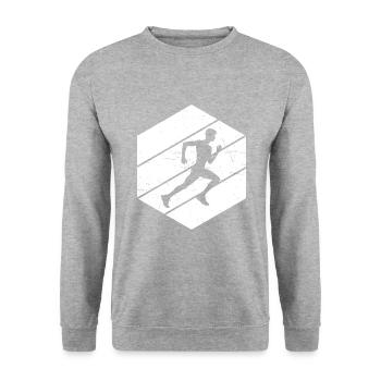 Running Jogging Cross Country Running Men - Unisex Sweatshirt - salt & pepper - Front - Alina (178cm) & Michal (187cm)