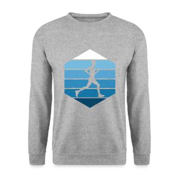 Course Hommes Femmes Course Jogging Jogging - Sweat-shirt Unisexe - gris chiné - Devant - Alina (178cm) & Michal (187cm)