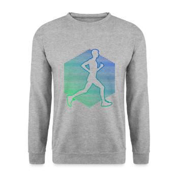 Course à pied Jogging Hommes Jogging Femmes - Sweat-shirt Unisexe - gris chiné - Devant - Alina (178cm) & Michal (187cm)