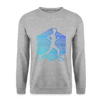 Femme Cross Country Running Fitness Jogging - Sweat-shirt Unisexe - gris chiné - Devant - Alina (178cm) & Michal (187cm)