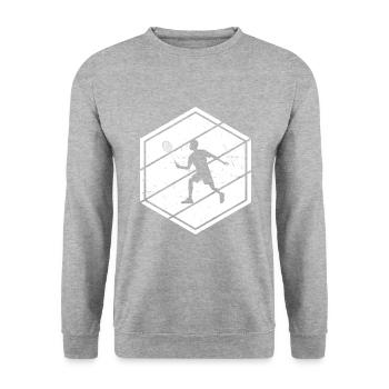 Badminton Squash Badminton Players Men Badminton - Unisex Sweatshirt - salt & pepper - Front - Alina (178cm) & Michal (187cm)