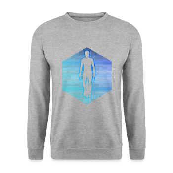 Cycling Cyclist Bike Men Mountain Bike - Unisex Sweatshirt - salt & pepper - Front - Alina (178cm) & Michal (187cm)