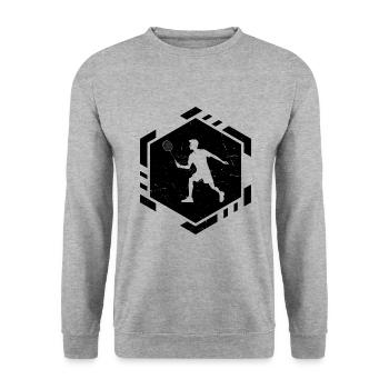Badminton Badminton Squash Men's Badminton Player - Unisex Sweatshirt - salt & pepper - Front - Alina (178cm) & Michal (187cm)