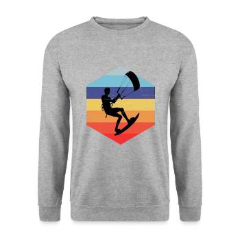 Men's Kitesurfer Women's Kite Kitesurf Kiting - Unisex Sweatshirt - salt & pepper - Front - Alina (178cm) & Michal (187cm)
