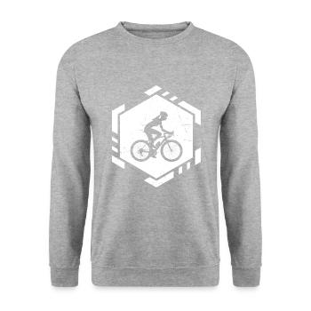 Mountainbike Fahrrad Herren Fahrradfahren - Unisex Pullover - Weißgrau meliert - Vorne - Alina (178cm) & Michal (187cm)