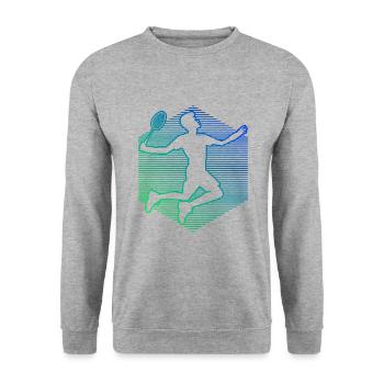 Men's Badminton Players Women's Badminton - Unisex Sweatshirt - salt & pepper - Front - Alina (178cm) & Michal (187cm)
