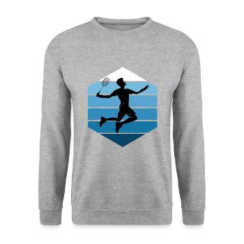 Joueur de badminton badminton hommes badminton - Sweat-shirt Unisexe - gris chiné - Devant - Alina (178cm) & Michal (187cm)