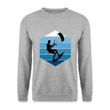 Kitesurf Kitesurfing Kitesurfer Kitesurfen - Unisex Sweatshirt - salt & pepper - Front - Alina (178cm) & Michal (187cm)