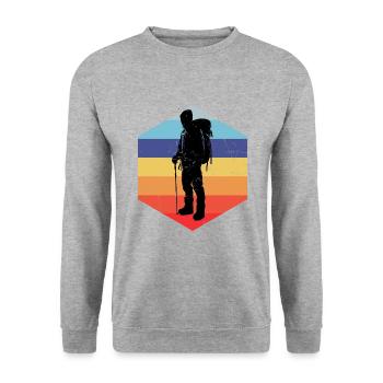 Climbing Bouldering Climber Men Bouldering - Unisex Sweatshirt - salt & pepper - Front - Alina (178cm) & Michal (187cm)