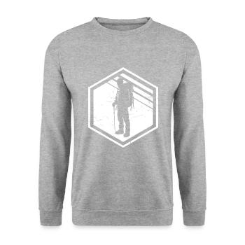 Climber Boulder Climber Women's Climbing - Unisex Sweatshirt - salt & pepper - Front - Alina (178cm) & Michal (187cm)