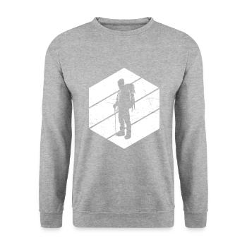 Boulder Women Men Bouldering Climber - Unisex Sweatshirt - salt & pepper - Front - Alina (178cm) & Michal (187cm)
