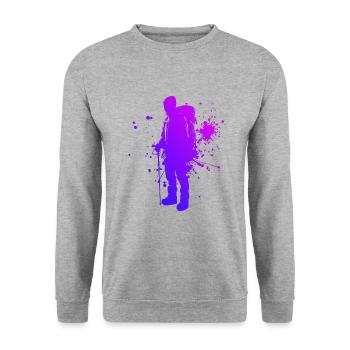 Femmes Hommes Bloc Grimpeur Bloc - Sweat-shirt Unisexe - gris chiné - Devant - Alina (178cm) & Michal (187cm)