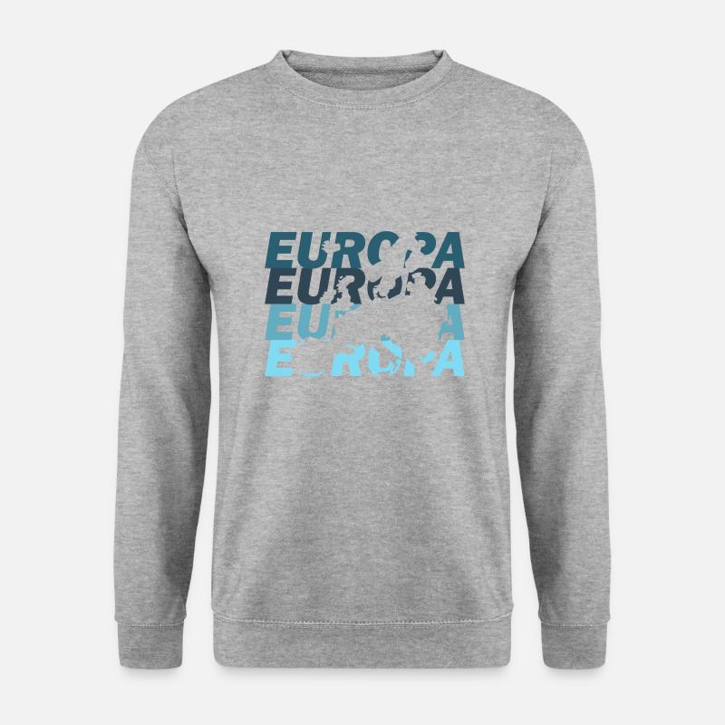 Europa - Unisex Pullover - Weißgrau meliert