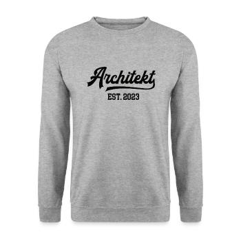 Architekt 2023 Architektur Studium Student MA - Unisex Pullover - Weißgrau meliert - Vorne - Alina (178cm) & Michal (187cm)