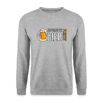 Blutgruppe Bier Positiv - Unisex Pullover - Weißgrau meliert - Vorne - Alina (178cm) & Michal (187cm)
