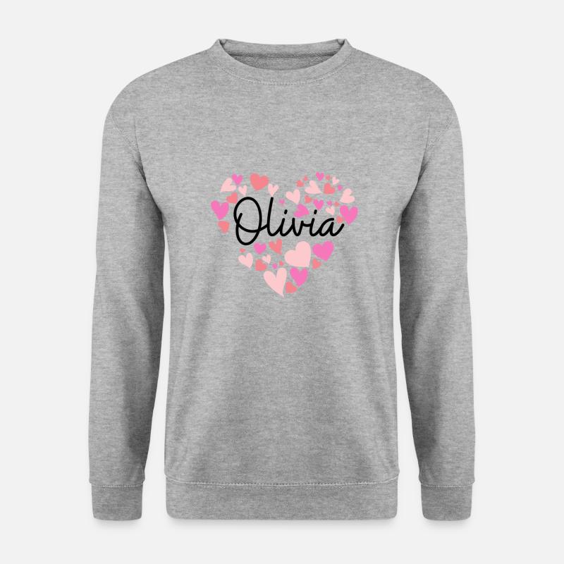 Ich liebe Olivia - Unisex Pullover - Weißgrau meliert