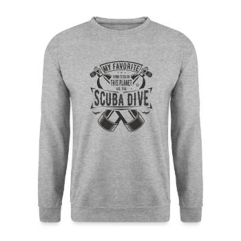 My Favorite thing to do is Scuba Diving Gift - Unisex Sweatshirt - salt & pepper - Front - Alina (178cm) & Michal (187cm)