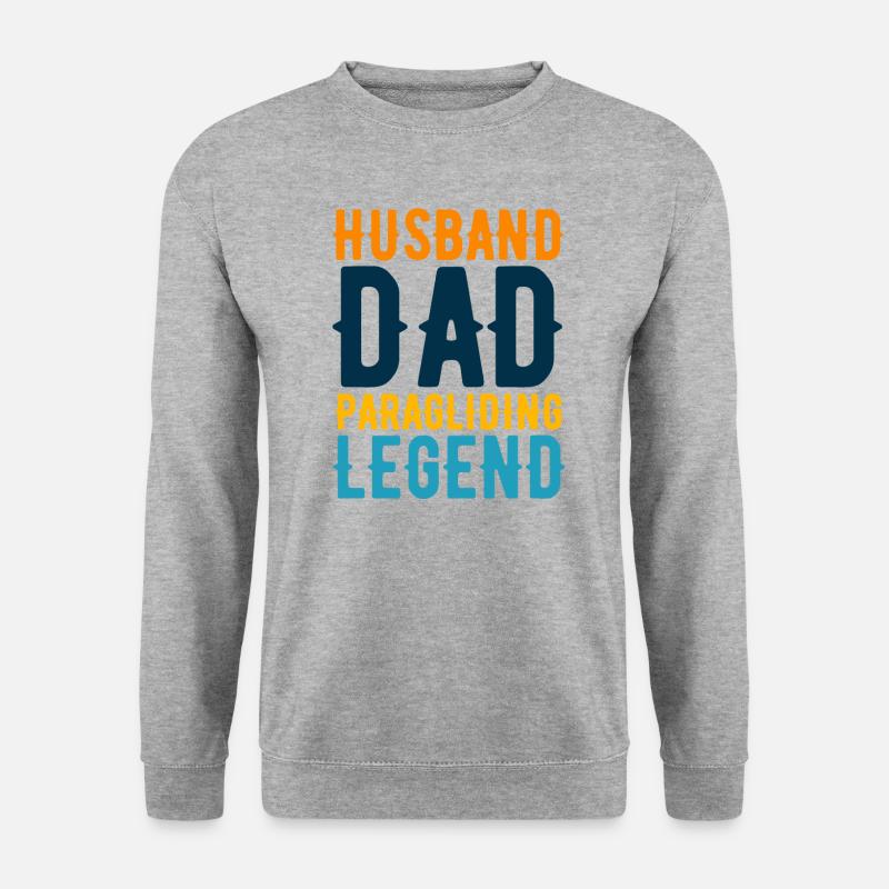 Ehemann Papa Paragliding Legende - Unisex Pullover - Weißgrau meliert