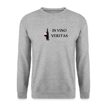 In Vino Veritas Wine Lovers Wine Saying Red Wine - Sweat-shirt Unisexe - gris chiné - Devant - Alina (178cm) & Michal (187cm)