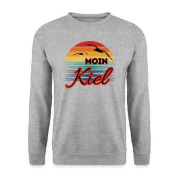 Moin Kiel avec mouette dans un style rétro - Sweat-shirt Unisexe - gris chiné - Devant - Alina (178cm) & Michal (187cm)