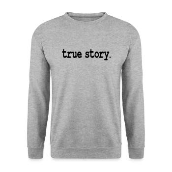 true story - Unisex Pullover - Weißgrau meliert - Vorne - Alina (178cm) & Michal (187cm)