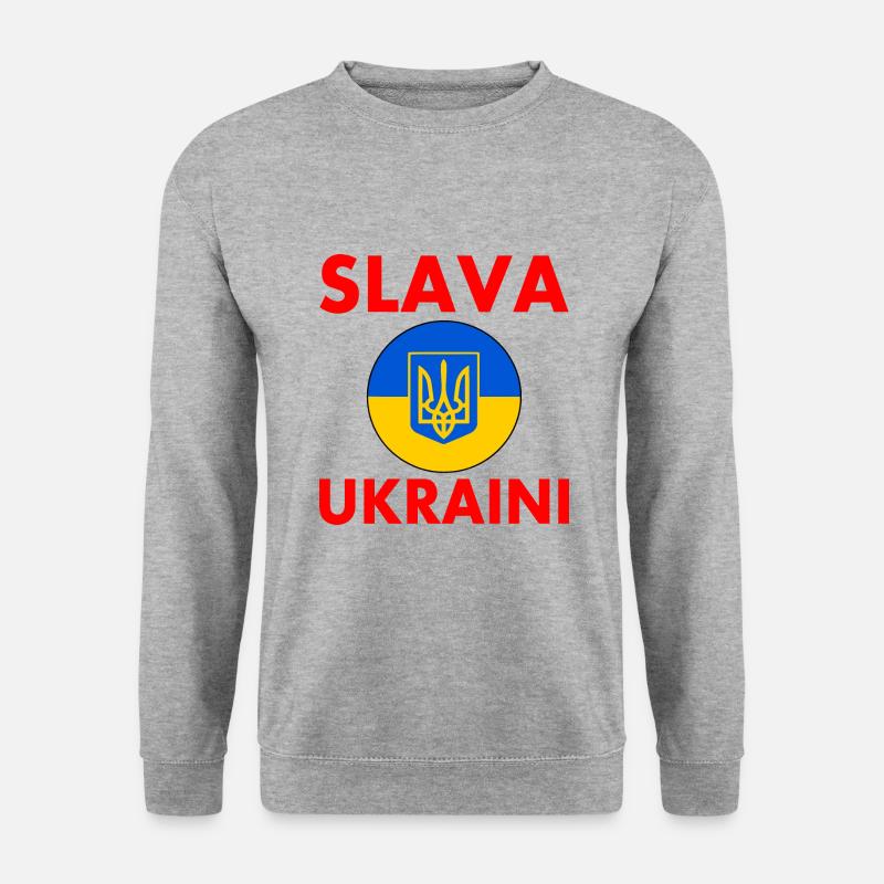 Ukraine - Unisex Pullover - Weißgrau meliert