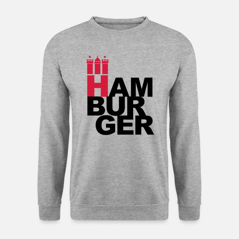 HAMBURGER 2c Hamburg Wappen - Unisex Pullover - Weißgrau meliert