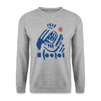 Japanese design - Unisex Sweatshirt - salt & pepper - Front - Alina (178cm) & Michal (187cm)