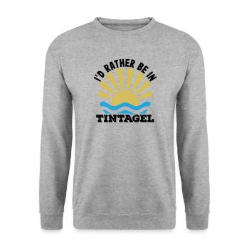 Tintagel - Cornwall - I'd rather be in Tintagel - Unisex Sweatshirt - salt & pepper - Front - Alina (178cm) & Michal (187cm)