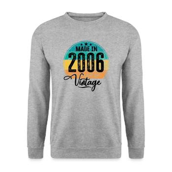 Vintage Made in 2006 Year of Birth 2006 Birthday - Unisex Sweatshirt - salt & pepper - Front - Alina (178cm) & Michal (187cm)