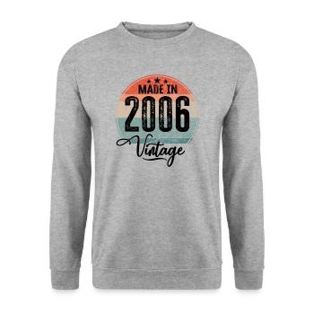 Vintage Made in 2006 Year of Birth 2006 Birthday - Unisex Sweatshirt - salt & pepper - Front - Alina (178cm) & Michal (187cm)