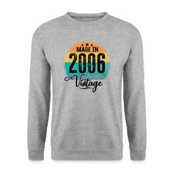 Vintage Made in 2006 Year of Birth 2006 Birthday - Unisex Sweatshirt - salt & pepper - Front - Alina (178cm) & Michal (187cm)