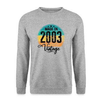 Vintage Made in 2003 Year of birth 2003 Birthday - Unisex Sweatshirt - salt & pepper - Front - Alina (178cm) & Michal (187cm)