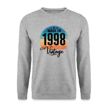 Vintage Made in 1998 Year of birth 1998 Birthday - Unisex Sweatshirt - salt & pepper - Front - Alina (178cm) & Michal (187cm)