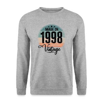 Vintage Made in 1998 Year of birth 1998 Birthday - Unisex Sweatshirt - salt & pepper - Front - Alina (178cm) & Michal (187cm)