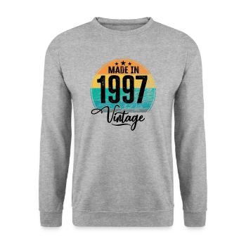 Vintage Made in 1997 Year of Birth 1997 Birthday - Unisex Sweatshirt - salt & pepper - Front - Alina (178cm) & Michal (187cm)