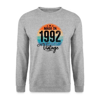 Vintage Made in 1992 Year of Birth 1992 Birthday - Unisex Sweatshirt - salt & pepper - Front - Alina (178cm) & Michal (187cm)