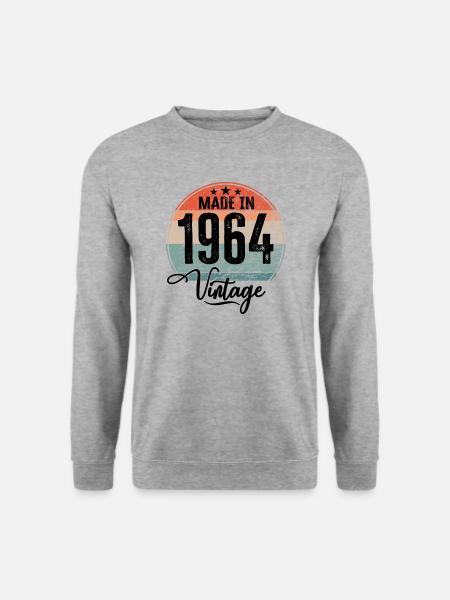 Millésime Fabriqué en 1964 Année de naissance 1964 Anniversaire - Sweat-shirt Unisexe - gris chiné