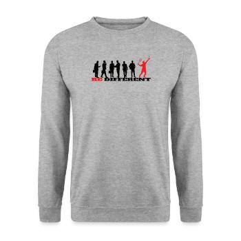 Badminton Geschenkidee Sport Design - Unisex Pullover - Weißgrau meliert - Vorne - Alina (178cm) & Michal (187cm)