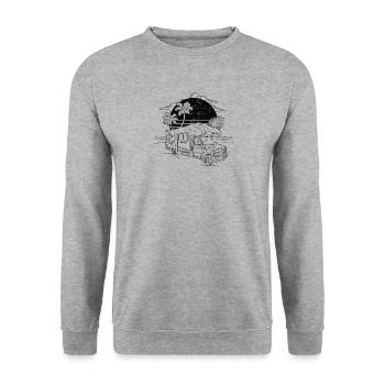 Camper Gift Idea Camping - Sweat-shirt Unisexe - gris chiné - Devant - Alina (178cm) & Michal (187cm)