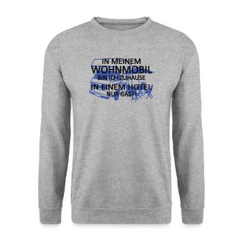 Camper Geschenkidee Camping - Unisex Pullover - Weißgrau meliert - Vorne - Alina (178cm) & Michal (187cm)