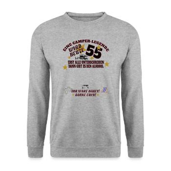 Camper Geschenkidee Camping - Unisex Pullover - Weißgrau meliert - Vorne - Alina (178cm) & Michal (187cm)