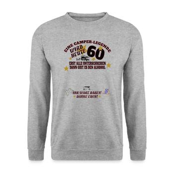 Camper Geschenkidee Camping - Unisex Pullover - Weißgrau meliert - Vorne - Alina (178cm) & Michal (187cm)