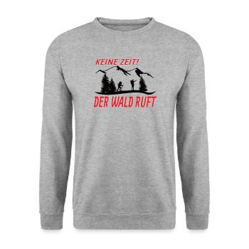 Wandern Zubehör Wanderer Motiv - Unisex Pullover - Weißgrau meliert - Vorne - Alina (178cm) & Michal (187cm)